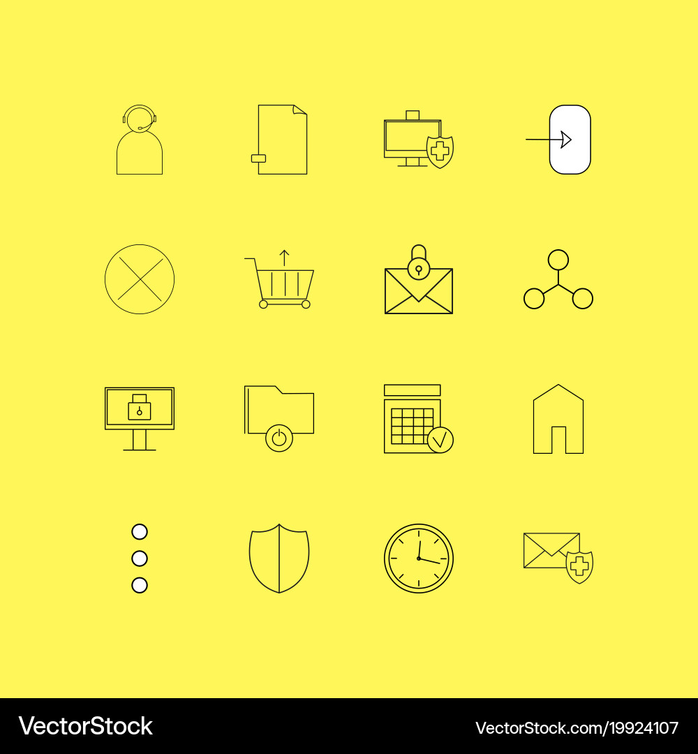 Internet of things linear icon set simple outline vector image