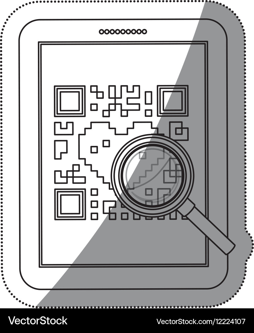 Isolated qr code and tablet design vector image