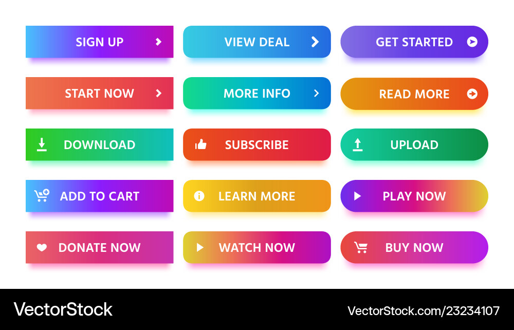Modern Colorful Gradient Buttons vector image