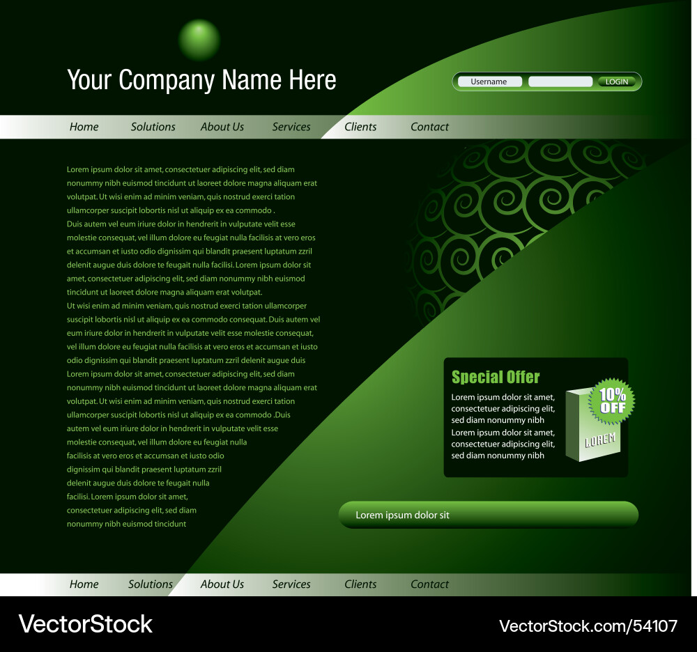 Modern Website Template Vector Image