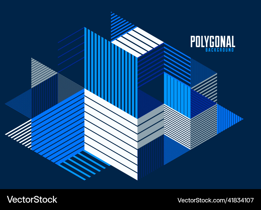 Retro 3D Cubes & Triangles Vector Image