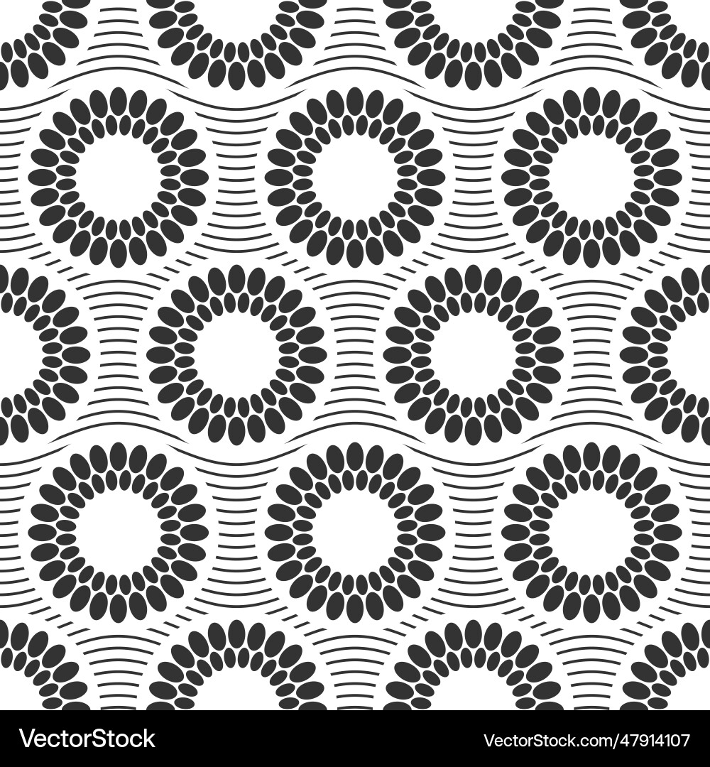 Seamless fashion pattern with circles rounded Vector Image
