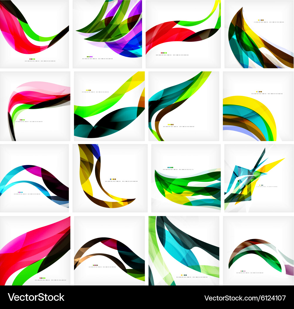 Set of colorful flowing motion abstract Vector Image