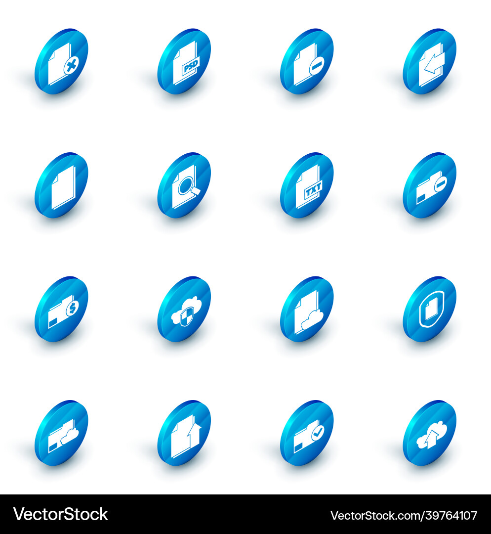 Set psd file document with minus next Set psd file document with minus next vector image