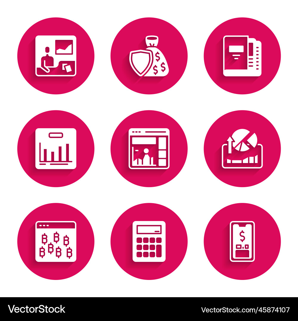 Set website with growth graph calculator mobile Vector Image