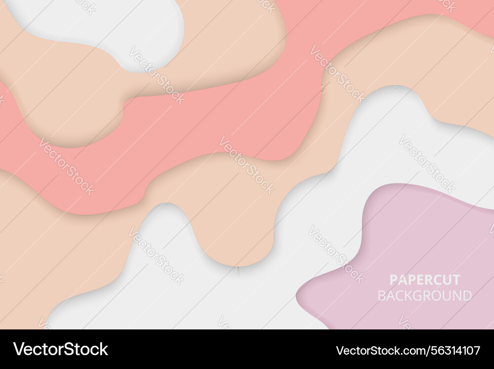 Smooth layered abstract papercut background vector image