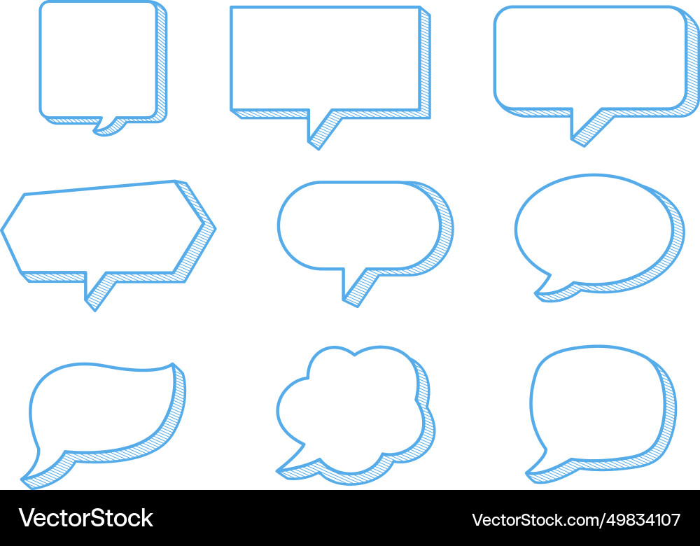 Speech bubble set of text bubbles template vector image