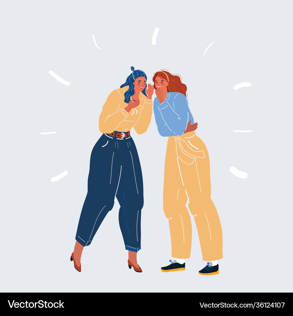 Two gossip woman talk Two gossip woman talk vector image