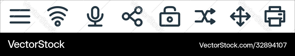 User interface line icons linear set quality vector image