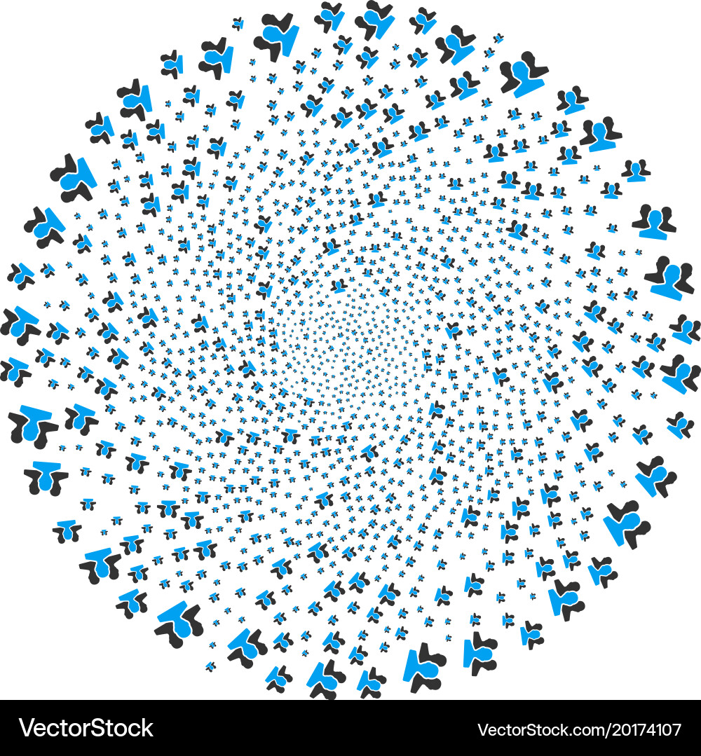 Users curl circle vector image