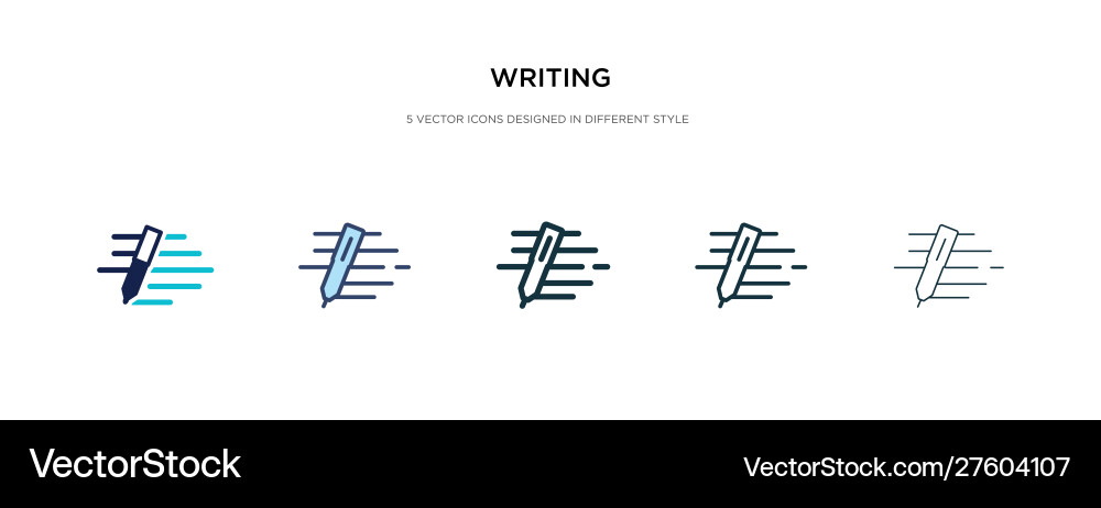 Writing icon in different style two colored Writing icon in different style two colored vector image