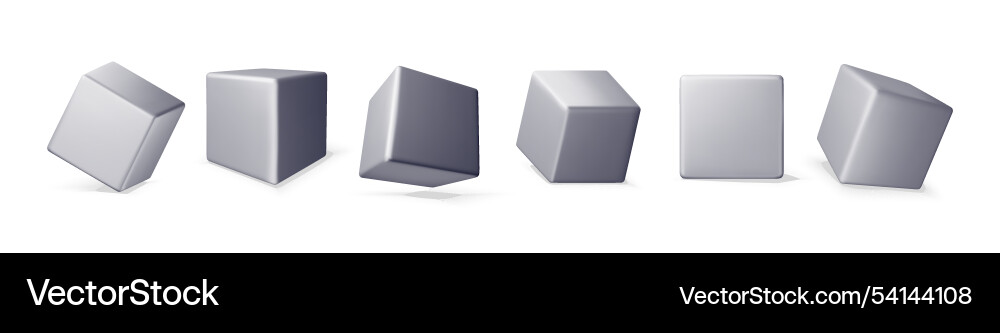 3d set of cube icons with shadow isolated on white 3d set of cube icons with shadow isolated on white vector image