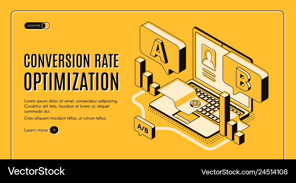 A/B Testing Web Banner - Conversion Optimization vector image