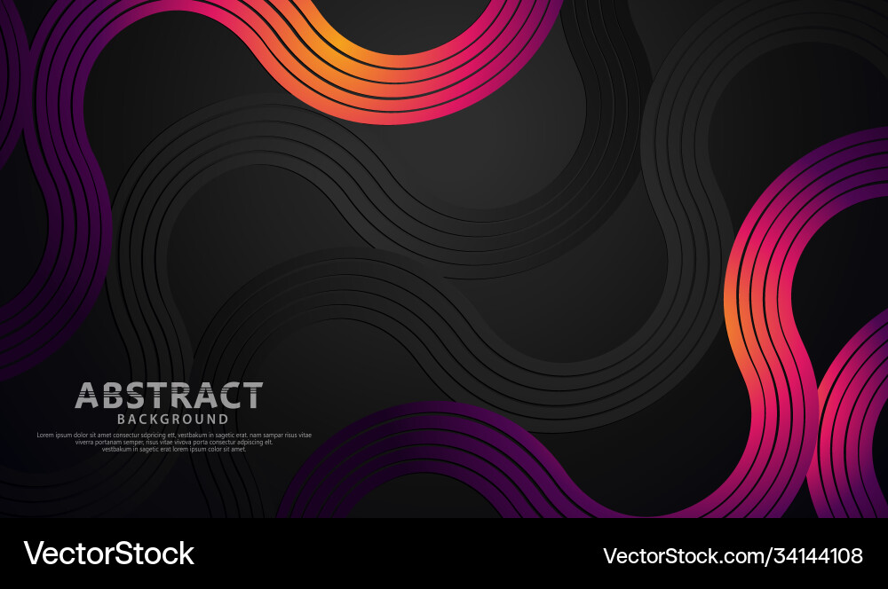 Abstract wave lines and round shapes background vector image