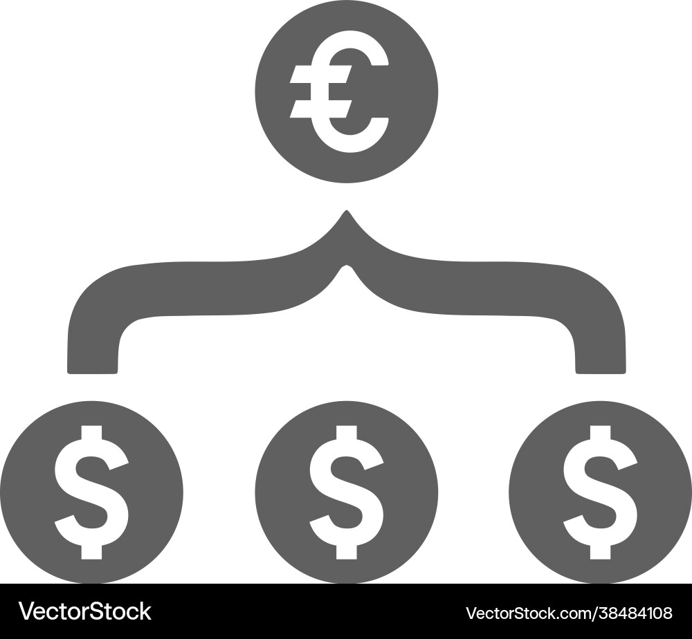 Aggregator currency conversion icon gray graphics Vector Image