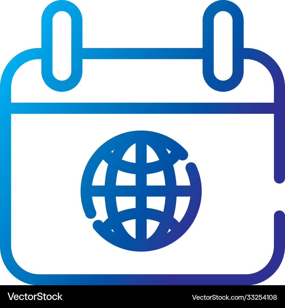 Calendar reminder with sphere browser gradient Vector Image