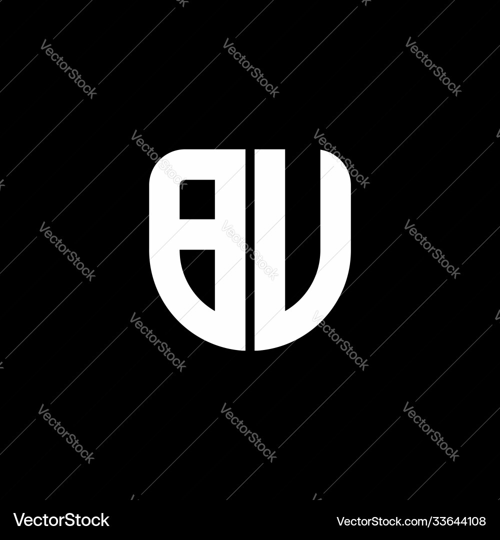 Circular BU Monogram Shield vector image