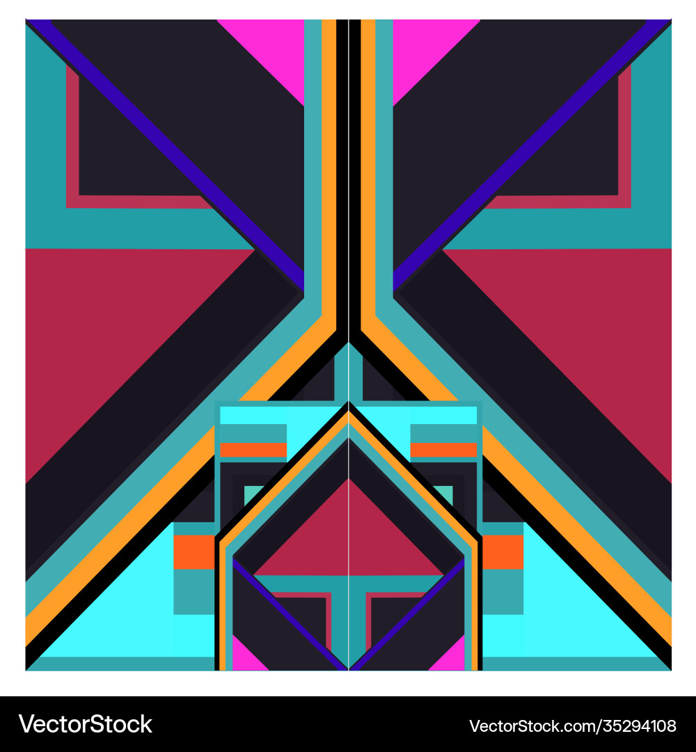 Colorful geometric and curve background pattern vector image