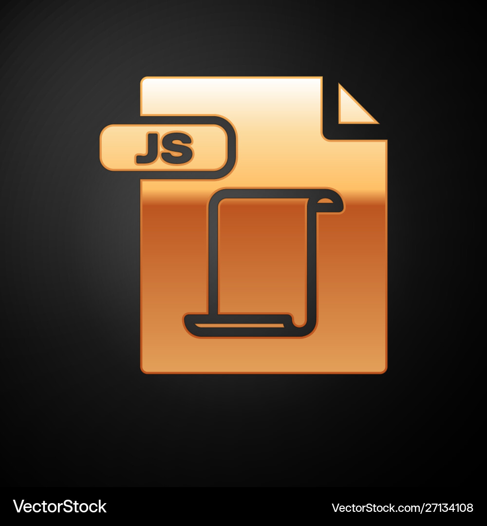 Gold js file document download button icon Gold js file document download button icon vector image