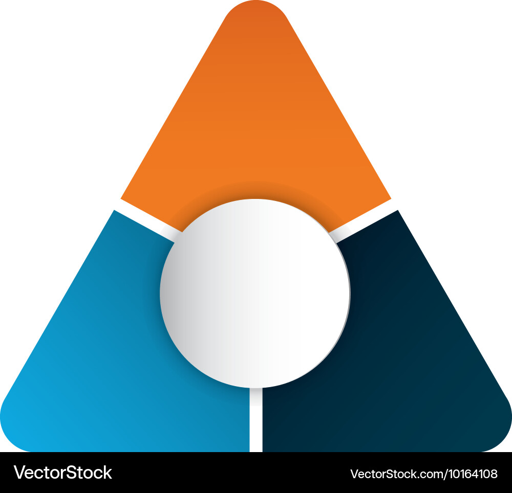 Infographic triangle multicolored data icon vector image