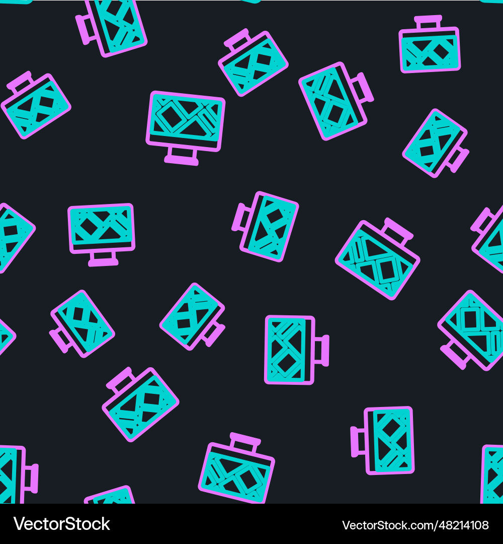 Line computer monitor and folded map Line computer monitor and folded map vector image