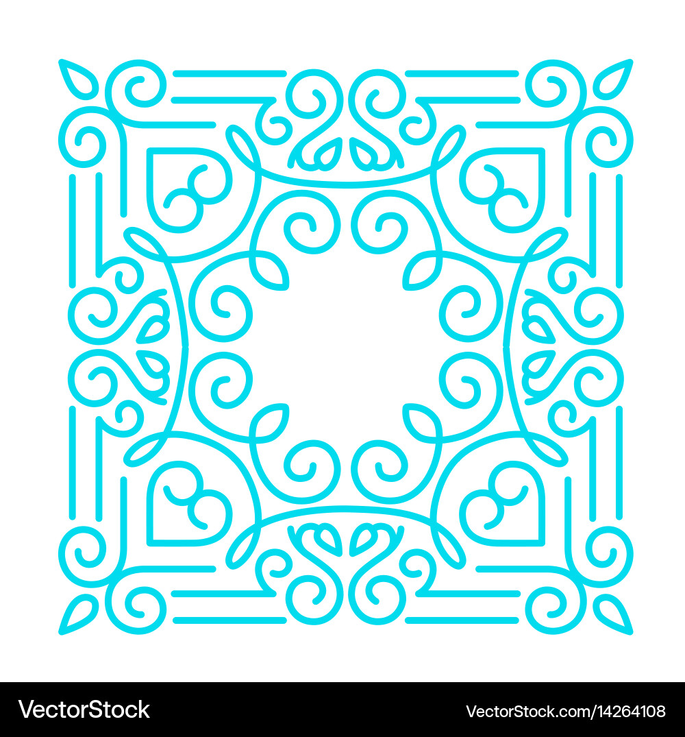 Linear frames design template vector image