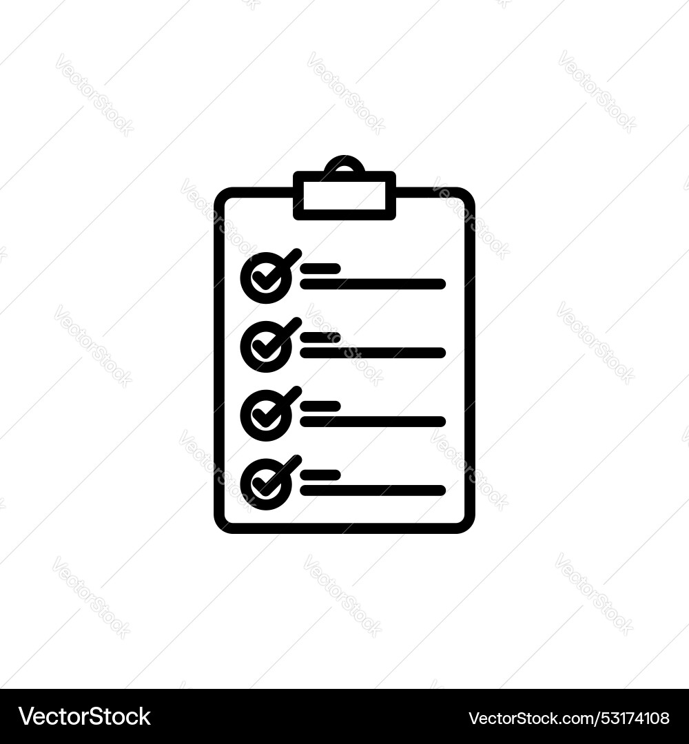 List check icon set checklist document clipboard Vector Image