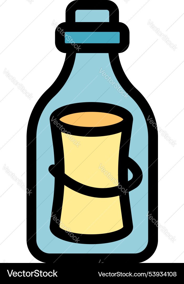 Message in a bottle with cork lid containing Message in a bottle with cork lid containing vector image