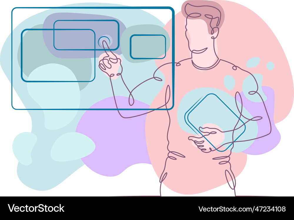 Programmer engineer it specialist works Programmer engineer it specialist works vector image