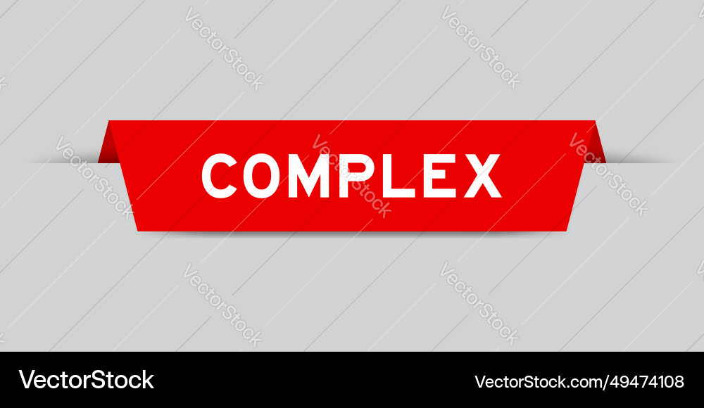 Red color inserted label with word complex Red color inserted label with word complex vector image