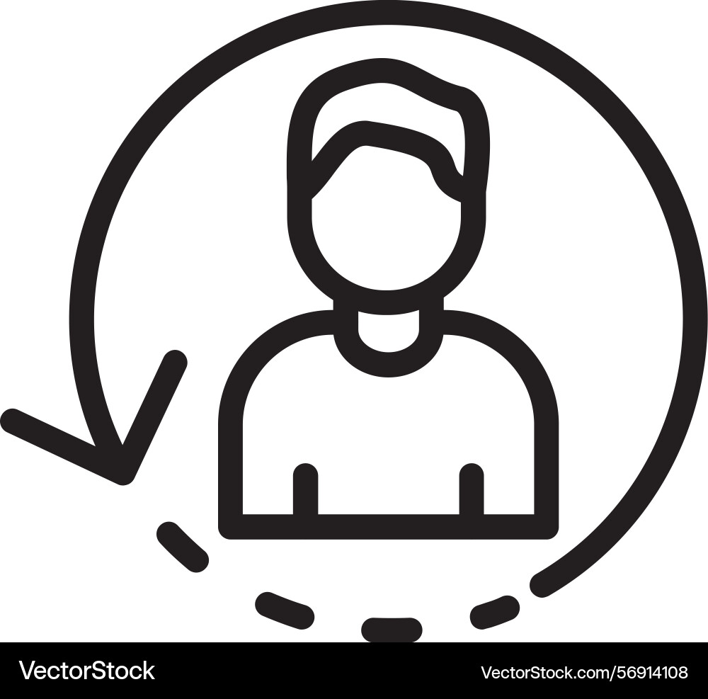 Returning customers linear style icon design vector image