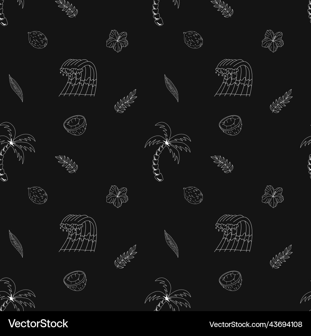 Seamless pattern with elements for surfing palm Seamless pattern with elements for surfing palm vector image