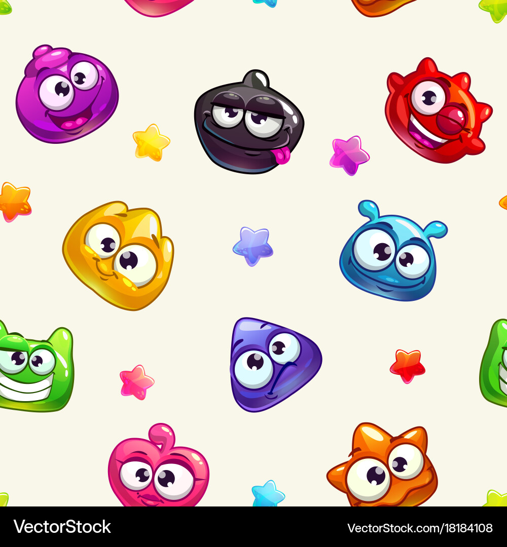 Seamless pattern with funny colorful jelly Vector Image