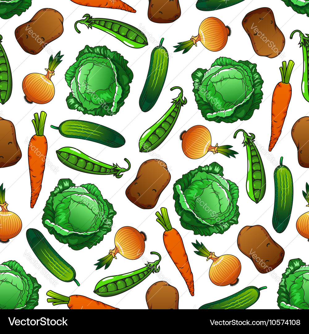 Spring Vegetable Pattern vector image