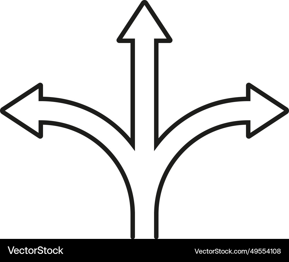Triple arrow icon design in linear style Vector Image