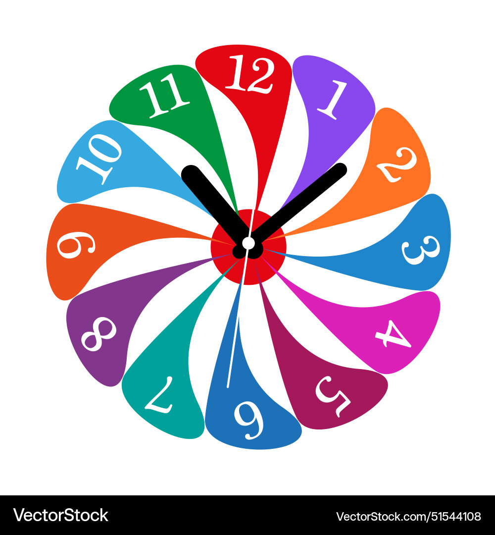 Wall clock on white background Royalty Free Vector Image