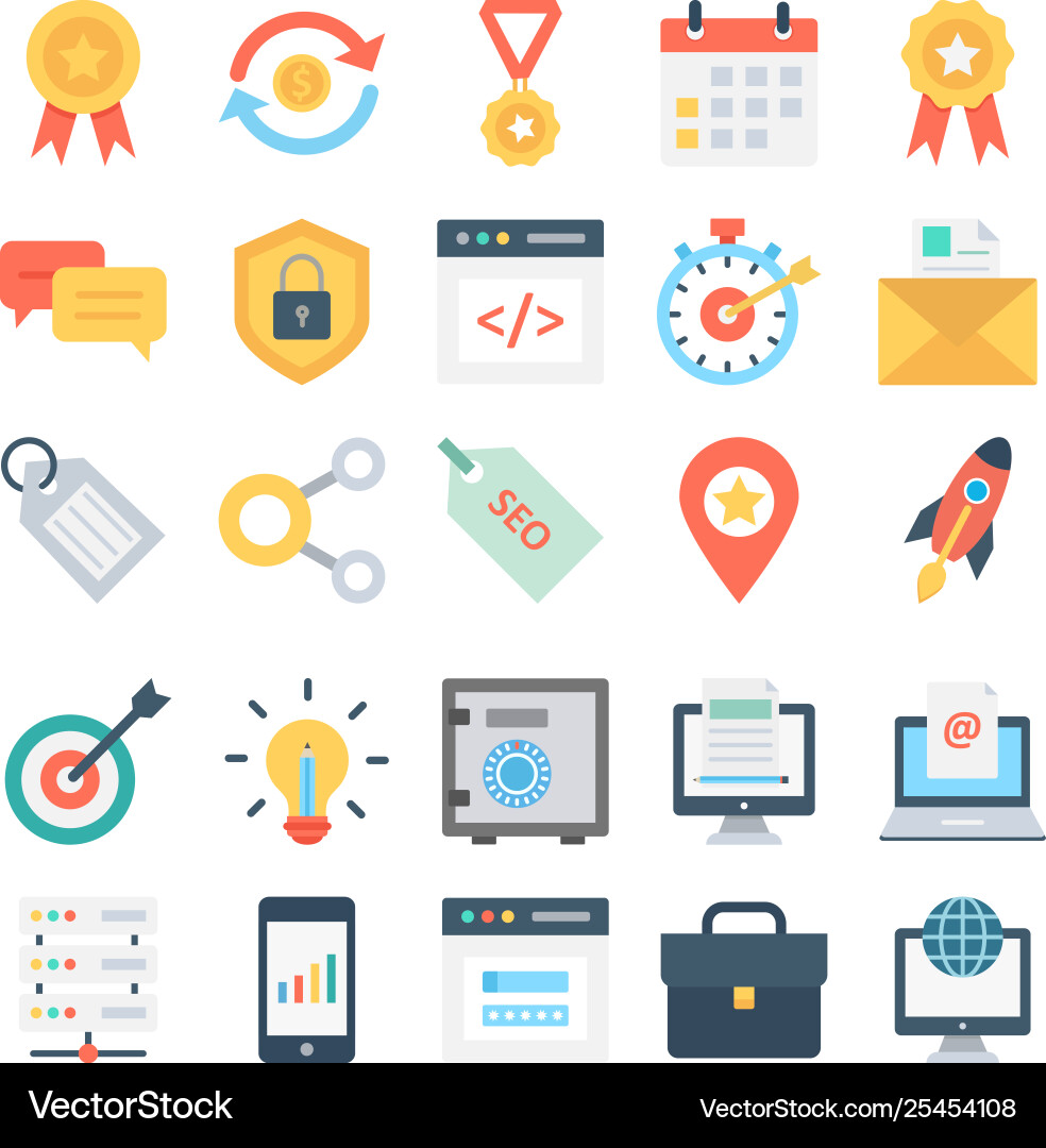 Web design and development isolated icons Vector Image