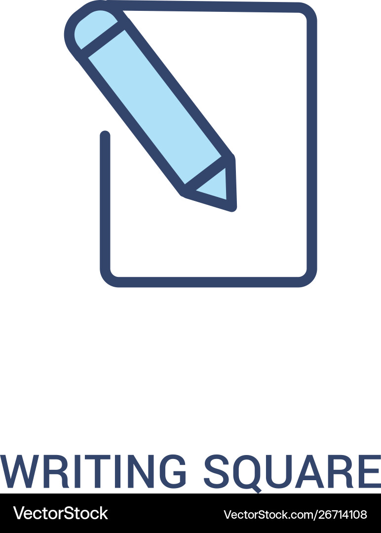 Writing square concept 2 colored icon simple line Writing square concept 2 colored icon simple line vector image