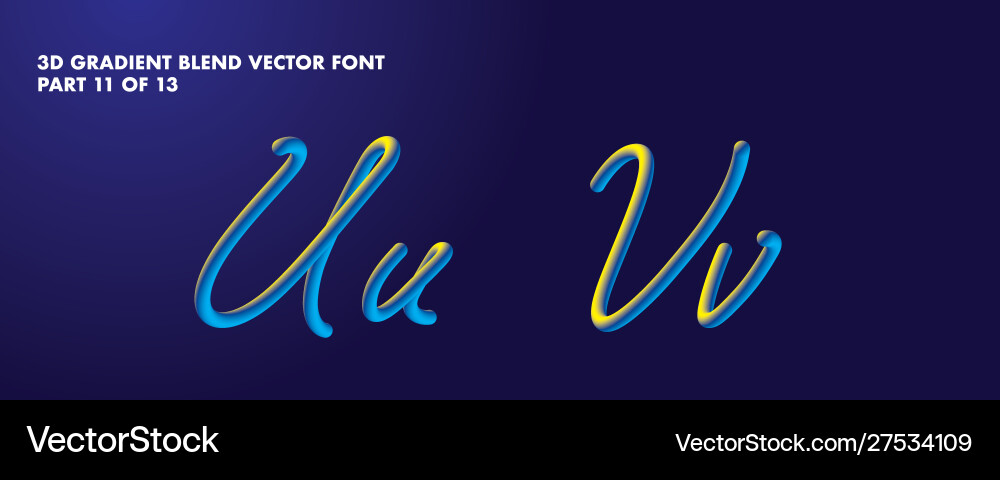 3d blend font Royalty Free Vector Image - VectorStock
