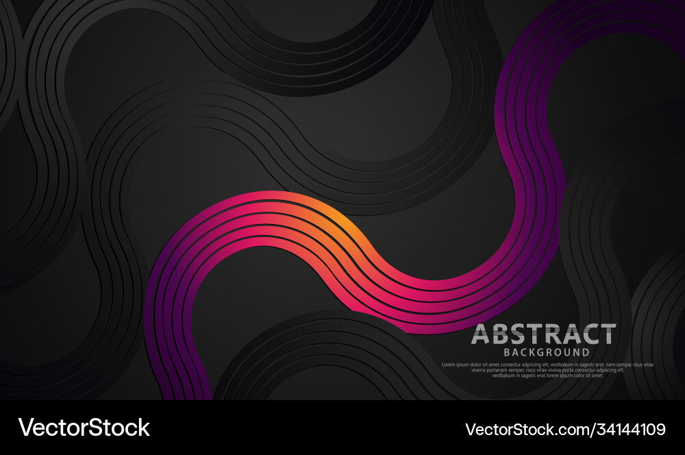 Abstract wave lines and round shapes background vector image