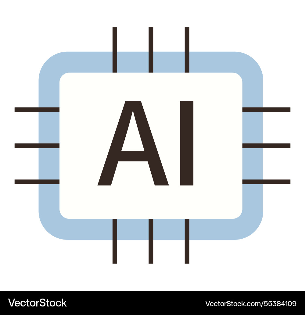Artificial intelligence chip with circuitry design Artificial intelligence chip with circuitry design vector image