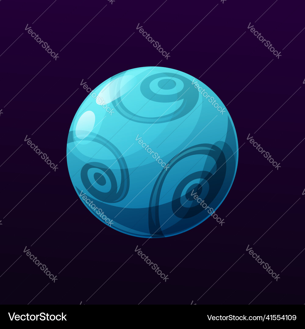 Blue mysterious planet with swirls space object Blue mysterious planet with swirls space object vector image