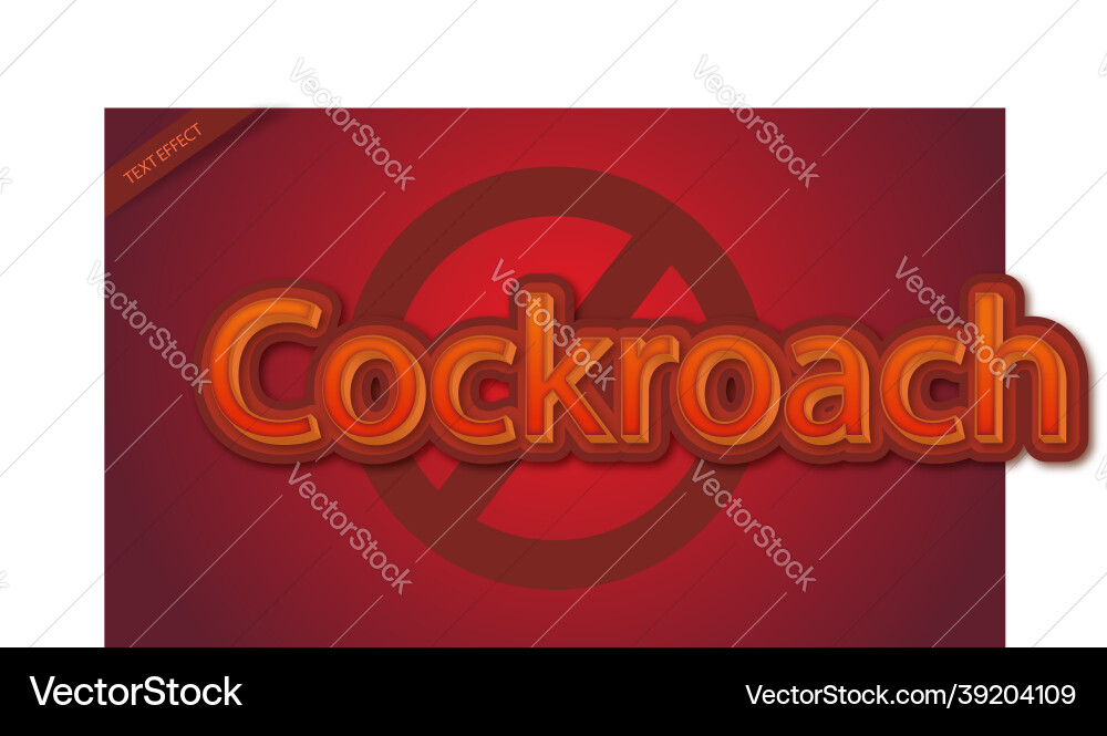 Cockroach color text effect design template Vector Image