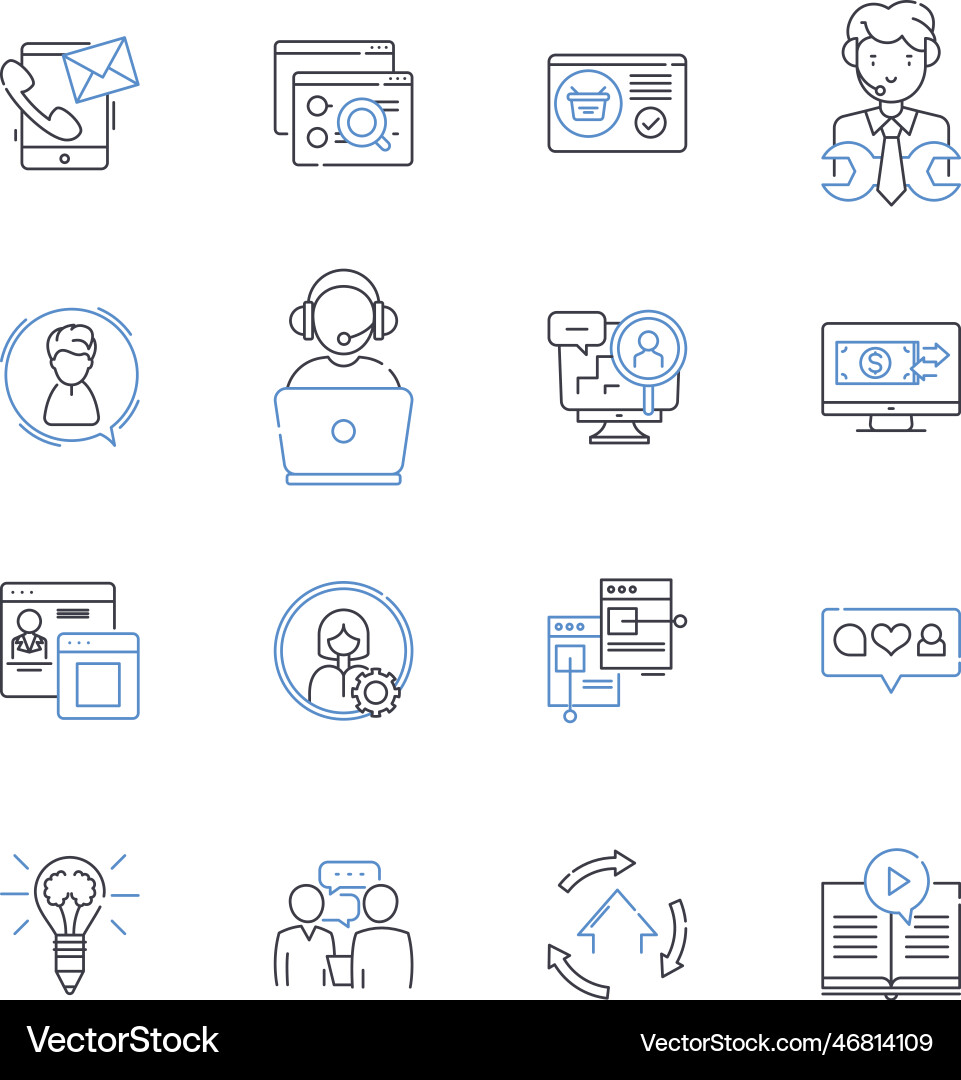 Computerized resources line icons collection Computerized resources line icons collection Vector Image