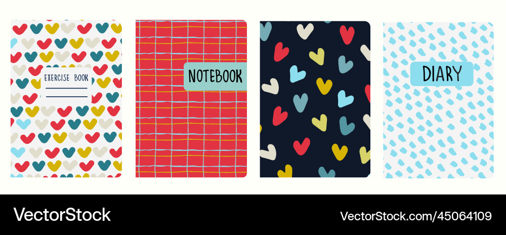 Cover page templates based on patterns with heart Cover page templates based on patterns with heart Vector Image