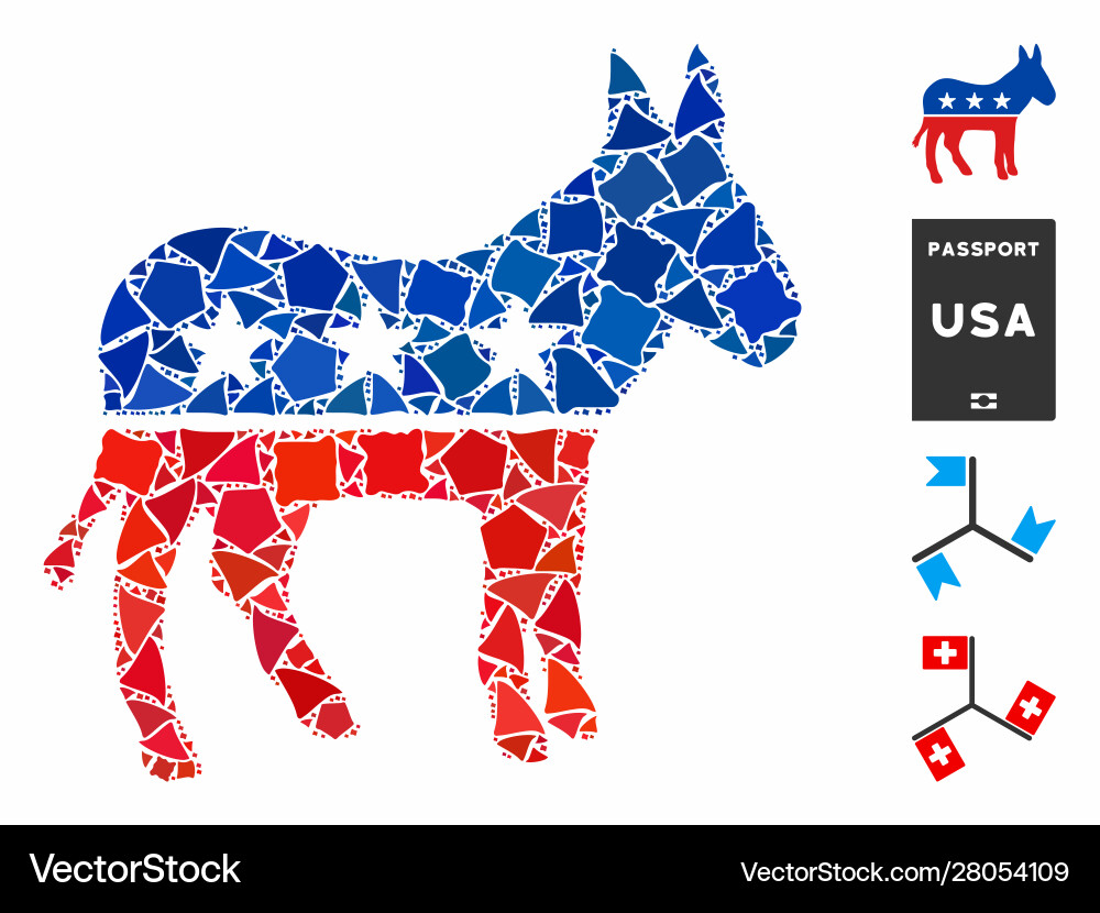 Democratic Donkey Mosaic Vector Image