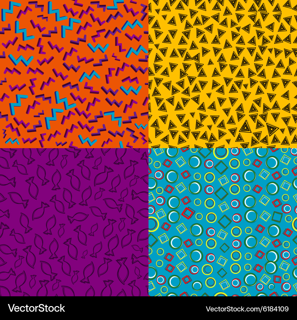 Geometric Retro Patterns Vector Image