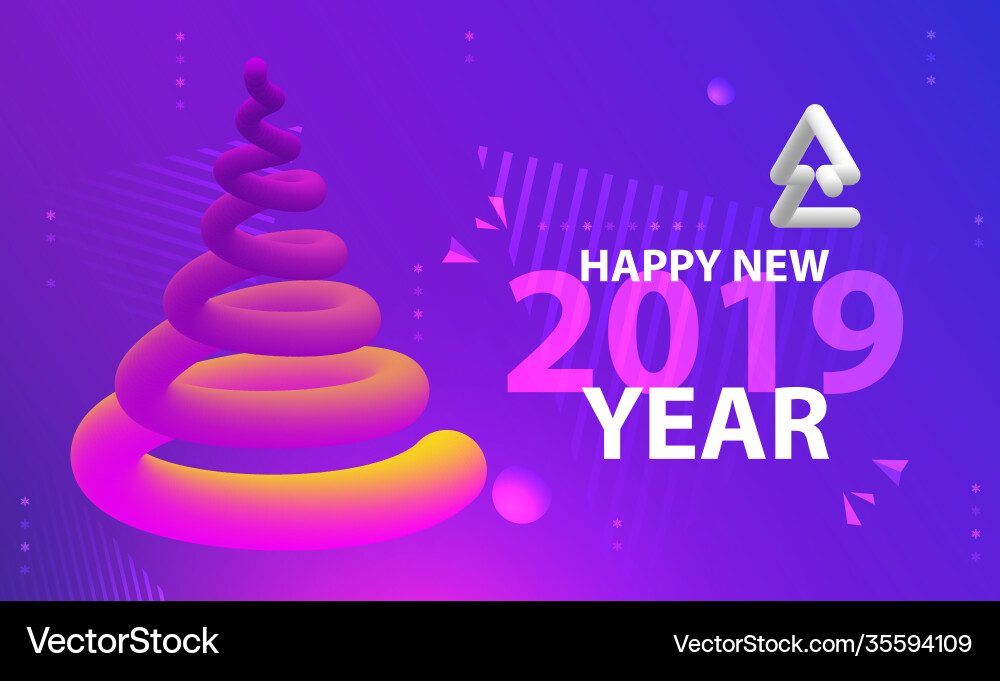 Happy new year party poster abstract wave Happy new year party poster abstract wave vector image