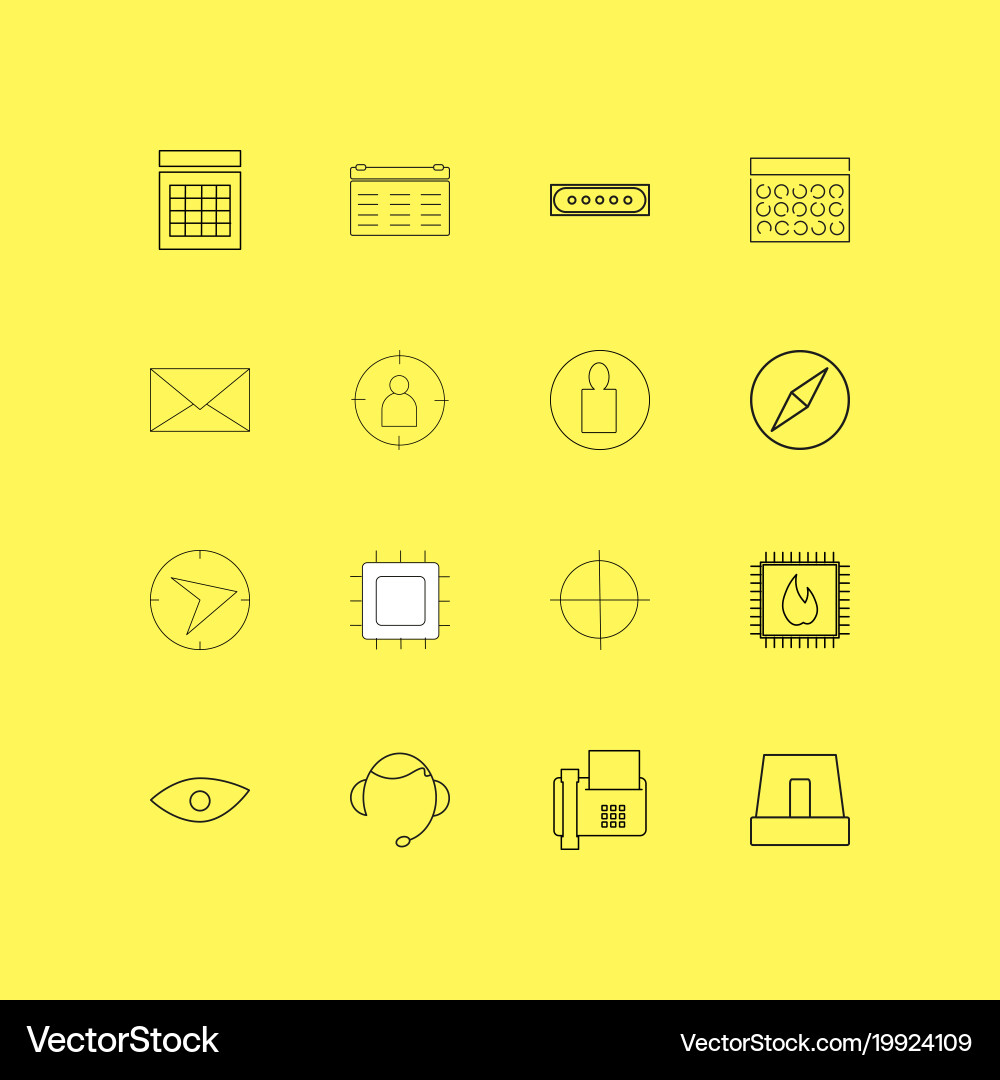 Internet technologies linear icon set simple vector image