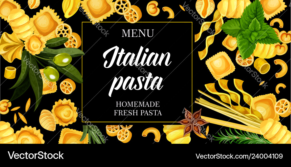 Italienische Pasta Italy Küche Speisekarte Italienische Pasta Italy Küche Speisekarte vektorbild